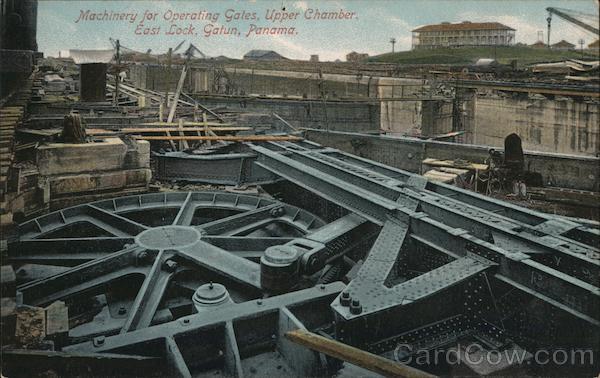 Machinery for operating Gales, Upper chamber, East Lock, Gatun Panama