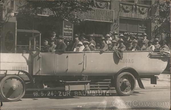 Passengers in a bus going to Baumblüte Germany