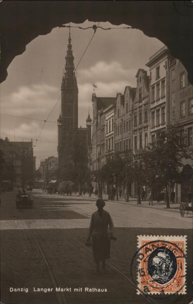 Langer Markt mit Rathaus Danzig Poland Eastern Europe