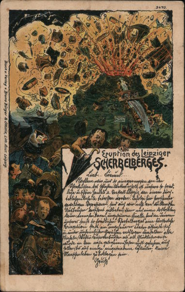 Eruption of the Leipzig Scherbelberg (Trash Mountain) Germany