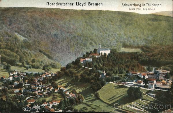 Schwarzburg in Thüringen, View from Trippstein Germany