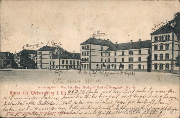 Kaserne des 1. Bat. Inf.-Reg. Markgraf Karl (7. Brandenb.) Weissenburg Germany
