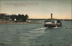 A launch entering the mouth of the Canal, Colon, Rep. of Panama Postcard
