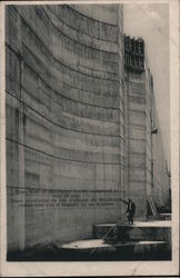 West Wall of Miraflores Locks Compared to "Size of Man" Panama Canal, Panama Postcard Postcard Postcard