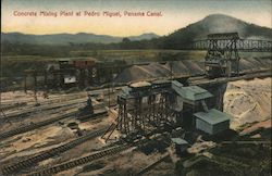 Concrete Mixing Plant at Pedro Miguel Postcard