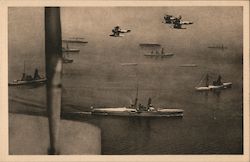 Japanese planes and ships Postcard