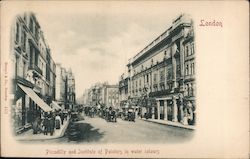 Picadilly and Institute of Painters in Water Coulours Postcard
