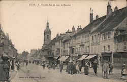 La Grande-Rue on Market Day Lure, France Postcard Postcard Postcard