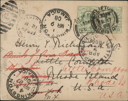 UK - Jamaica - Rhode Island Postal Card Postal History Postcard Postcard Postcard