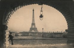 Eiffel Tower from a Vault of the Passy Viaduct Postcard