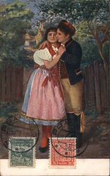 Man and woman embracing Czechoslovakia Eastern Europe Postcard Postcard Postcard