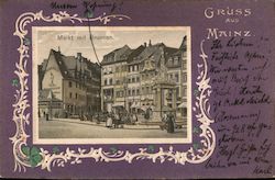 Greetings from Mainz - Market with Fountain Germany Postcard Postcard Postcard