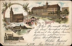 Greetings from Breslau Postcard