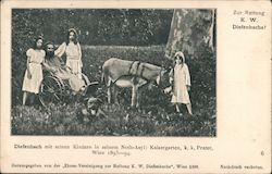 K.W. Diefenbach With His Children at His Noth Asylum: Kaisergarten Austria Postcard Postcard Postcard