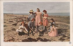 Group of children at the beach Postcard