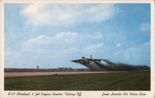 Stratojet 6-Jet Engine Bomber Taking Off Lincoln Air Force Base Nebraska