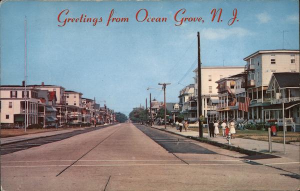 Main Avenue - Showing No Cars on Sunday Ocean Grove New Jersey