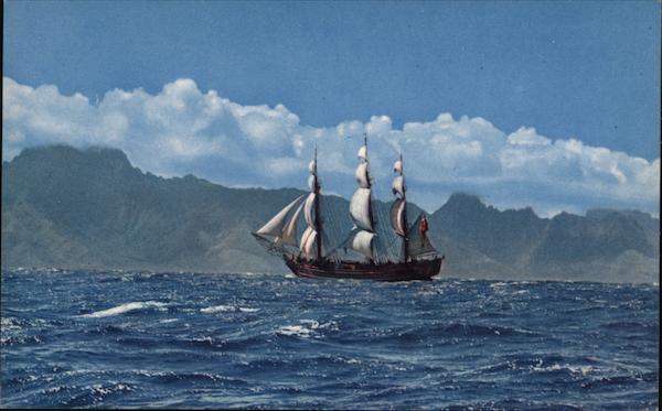 Bounty Sailing Near Tahiti Boats, Ships