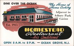 Homestead Restaurant Ocean Grove, NJ Postcard Postcard Postcard