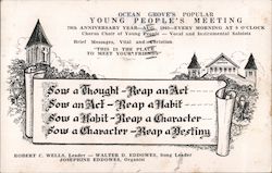 Ocean Grove's Popular Young People's Meeting Postcard