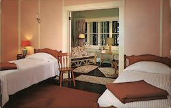 Bedroom in Main Lodge, Pick Point Lodge Mirror Lake, NH Postcard Postcard 