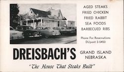Dreisbach's "The House That Steaks Built" Postcard
