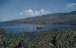 Bounty Arrives at Tahiti Boats, Ships Postcard Postcard Postcard