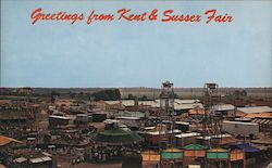 Greetings from Kent & Sussex Fair - Amusement Area Postcard