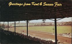 Grandstand and Track, Kent and Sussex Fair Postcard