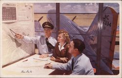 In Flight, Route of the Flagships, American Airlines Postcard