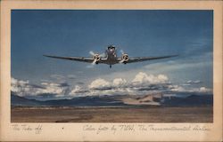 The Take Off - TWA - The Transcontinental Airline Postcard