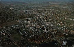 Aerial View looking North down Central Avenue - The Pulse of Progress Postcard