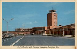 Port Columbus and Terminal Building Postcard