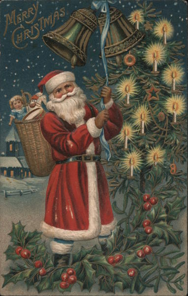 Merry Christmas - Santa Ringing Bells Santa Claus
