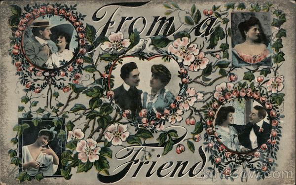 Small Portraits of Friends in Floral Frames: From A Friend