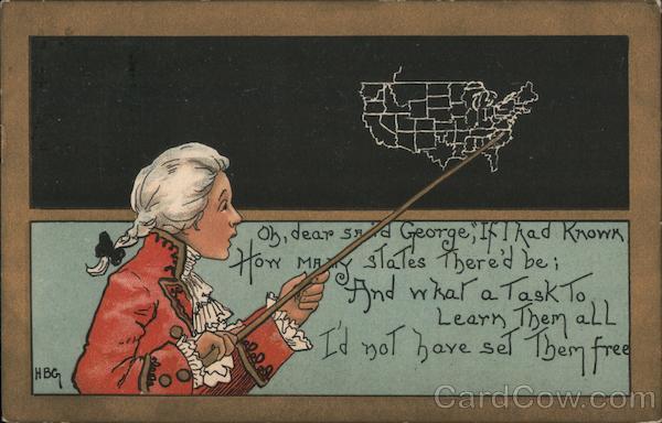 George Washington Looking at Map of United States H. B. Griggs (HBG)