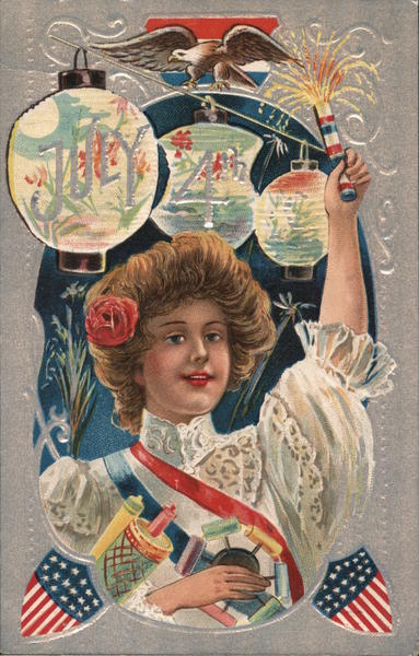 July 4 -- Woman with Fireworks 4th of July