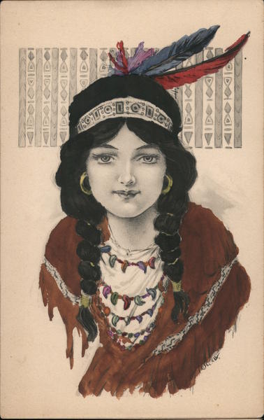 Portrait of Indian Girl Native Americana