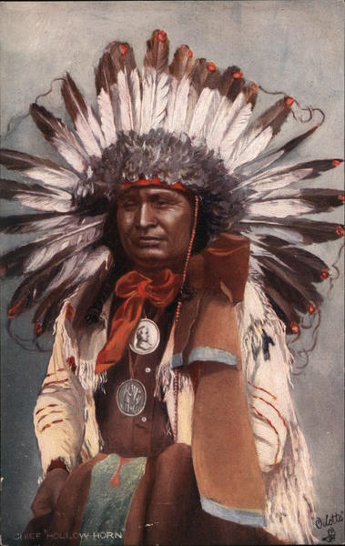 Portrait of Hollow Horn Native Americana