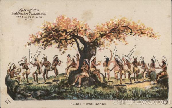 Float -- War Dance -- Hudson-Fulton Official Post Card No. 12