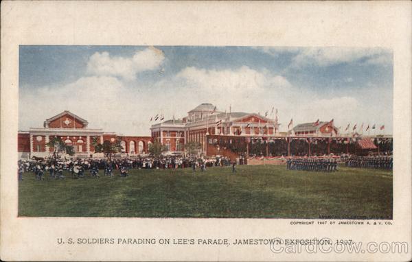 US Soldiers Parading on Lee's Parade - Jamestown Exposition 1907