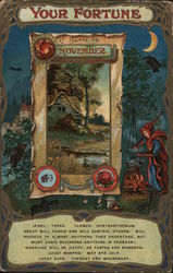 Your Fortune if Born in Novemeber Postcard