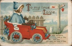 To My True Love - With auto speed I come to thee Postcard