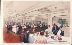 First Class Dining Saloon "Caronia & Carmonia" Postcard