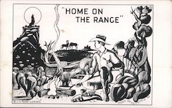 "Dude" Larson Art Card: "Home on the Range" Cowboy Western Postcard Postcard Postcard