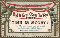 Did It Ever Occur to You That Time is Money? Postcard