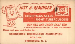 Just a Reminder - Christmas Seals Fight Tuberculosis Postcard