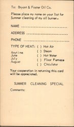 Bryant & Foster Oil Co. Correspondence Card Postcard