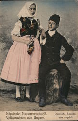 Hungarian Folk Costumes Postcard