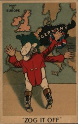 Cleaning Germany From the Map of Europe: Zog It Off Postcard